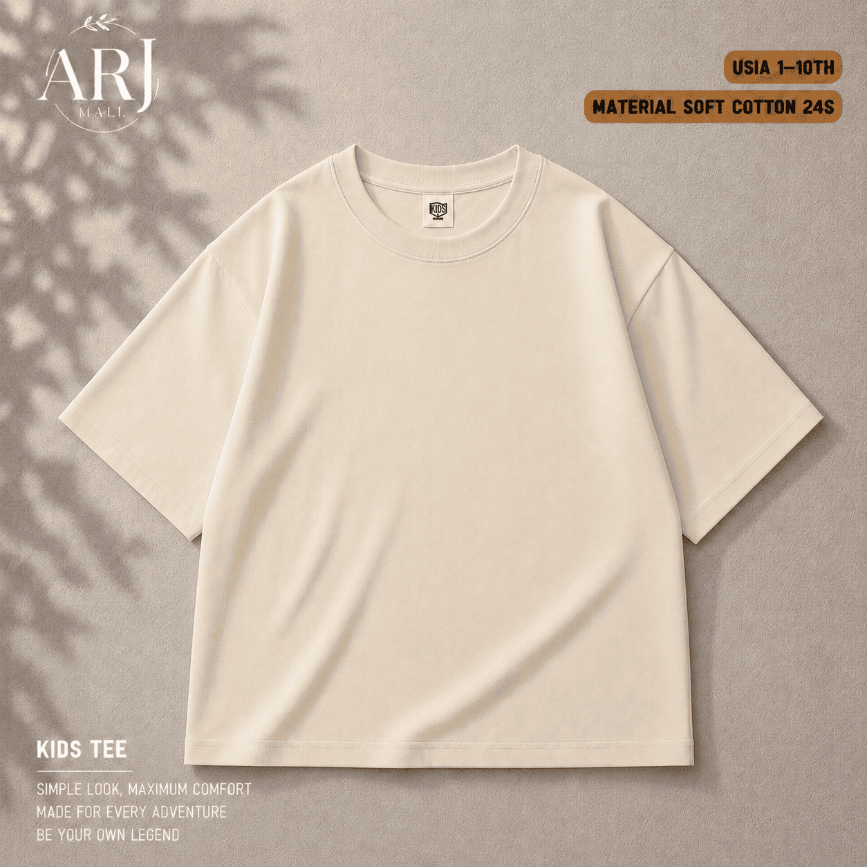 Kaos Boxy Cream Polos