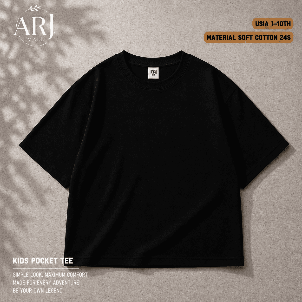 Kaos Boxy Hitam Polos