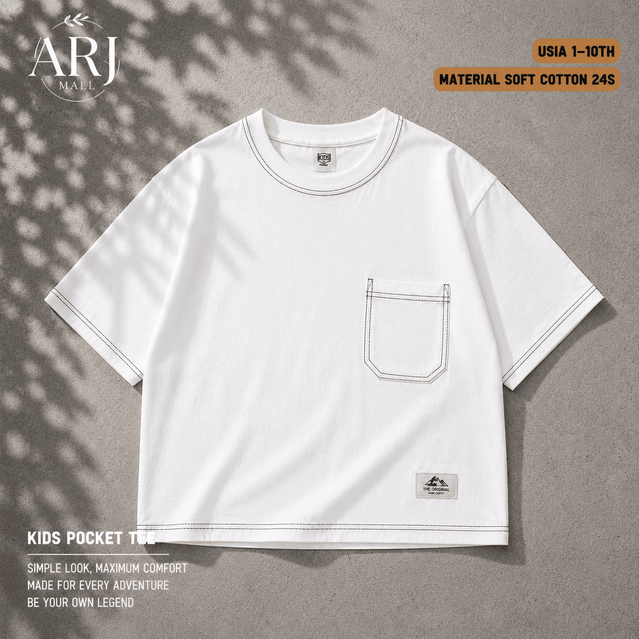 Kaos Boxy Putih Premium